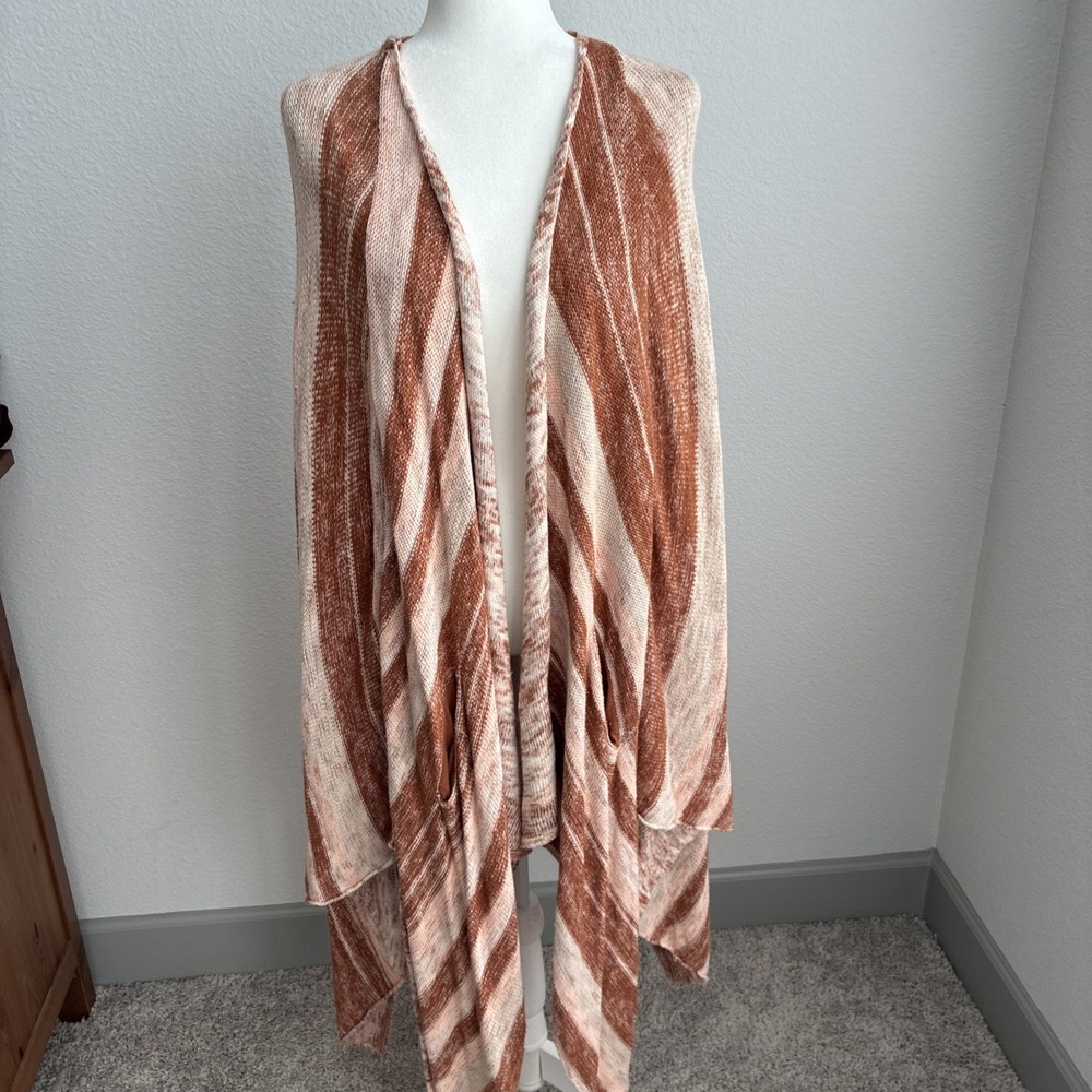 Free People Womens Big Trail Poncho Oversized Boho Wrap Sunset Cream XS Festival